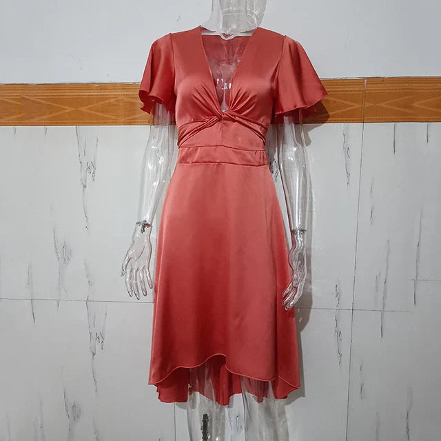 Edvige™ - Rosewood Satin Maxi Dress