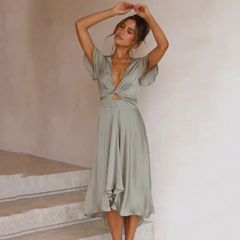Edvige™ - Rosewood Satin Maxi Dress