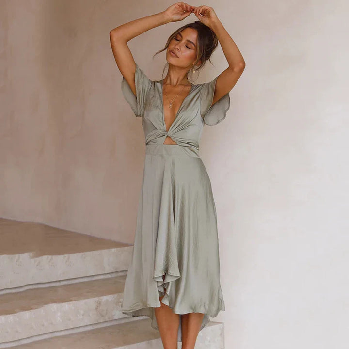Edvige™ - Rosewood Satin Maxi Dress