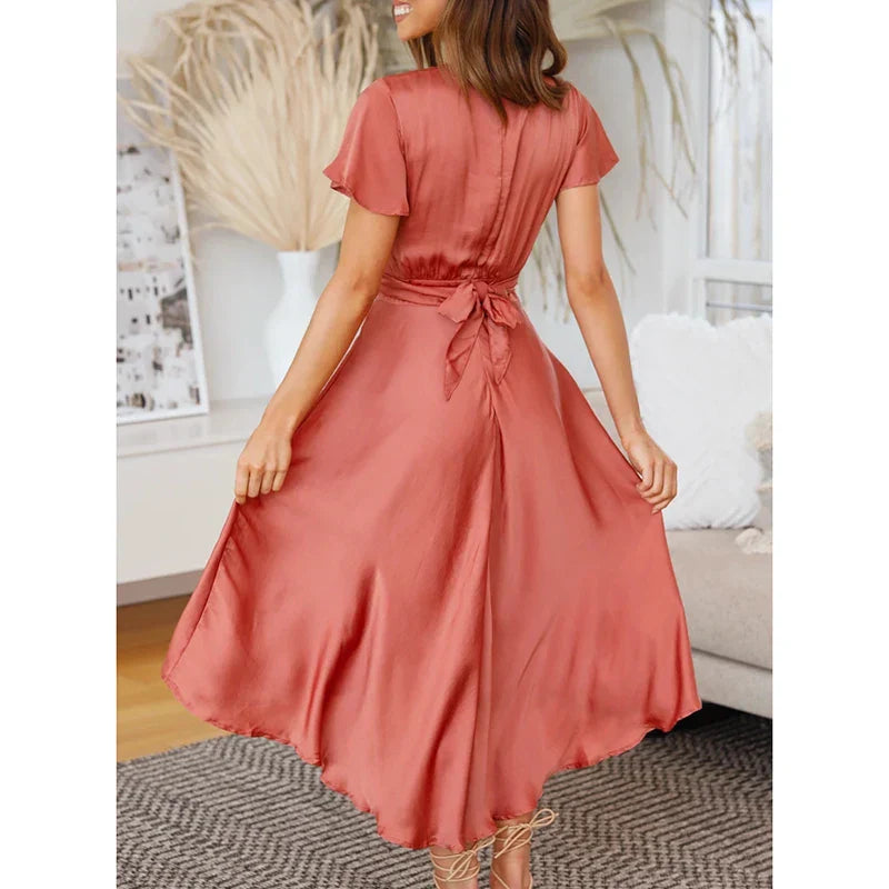 Edvige™ - Rosewood Satin Maxi Dress