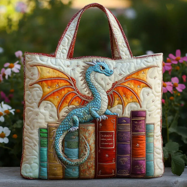 Padded Bag - Dragon Emerald Guardian of Books