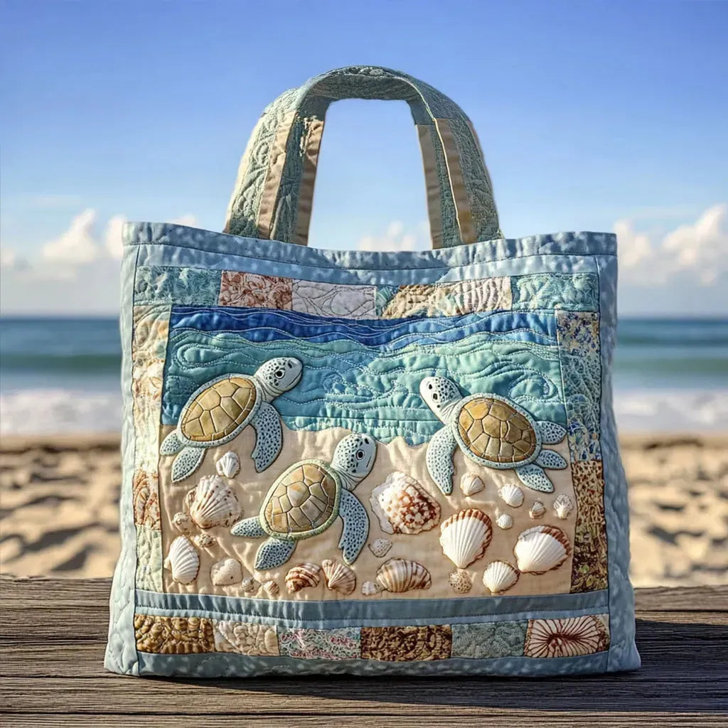 Handmade Matelassé Bag - Sea Turtles