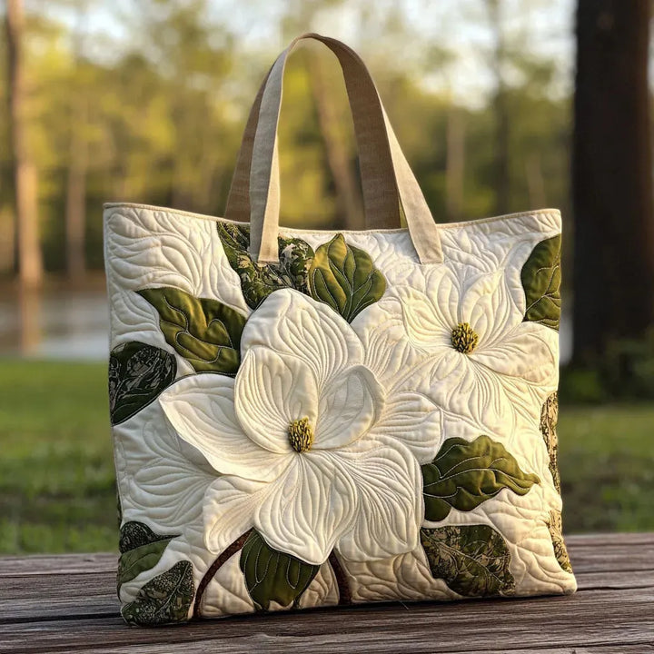 Hand-quilted bag - Elegant lilies