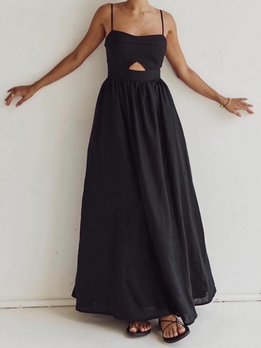 Damen Ärmelloses Maxi-Kleid mit Ausschnitten und Taschen