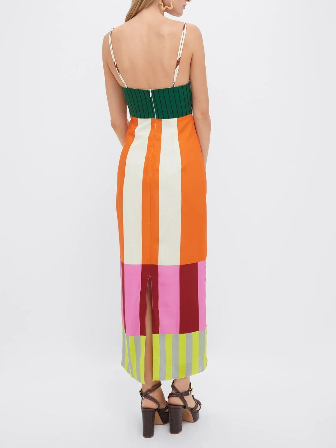 Bengal | Damen gestreiftes Maxikleid