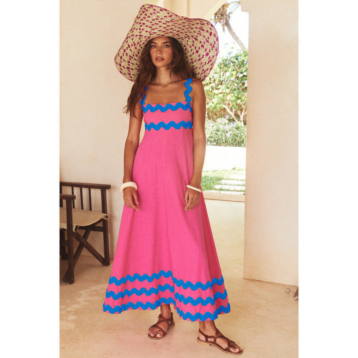 Bettina | Damen Maxikleid mit quadratischem Ausschnitt und ärmellos
