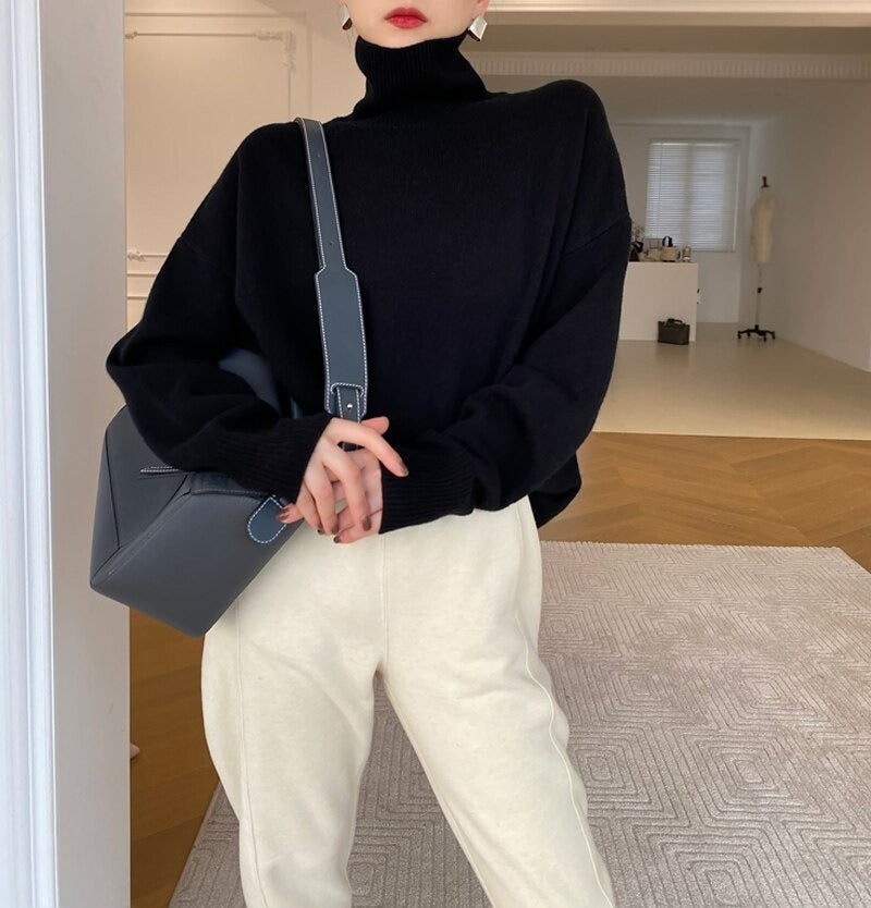 Women's Long-Sleeve Turtleneck Sweater