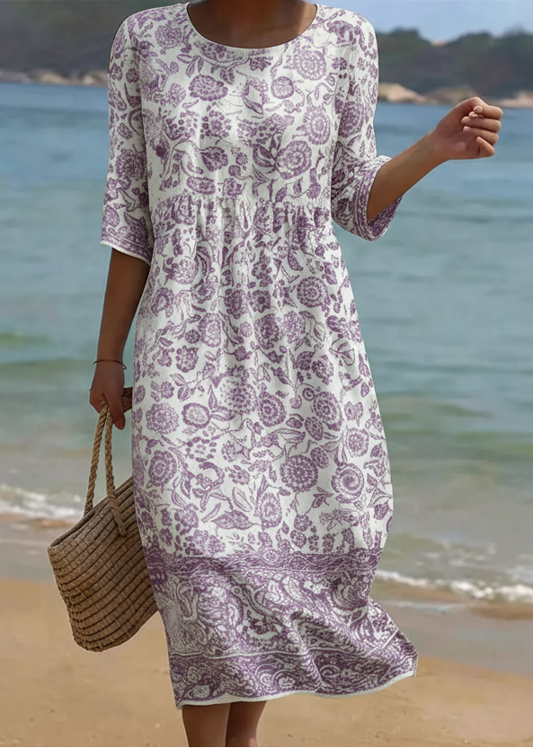 Lavender | Elegant Floral Dress
