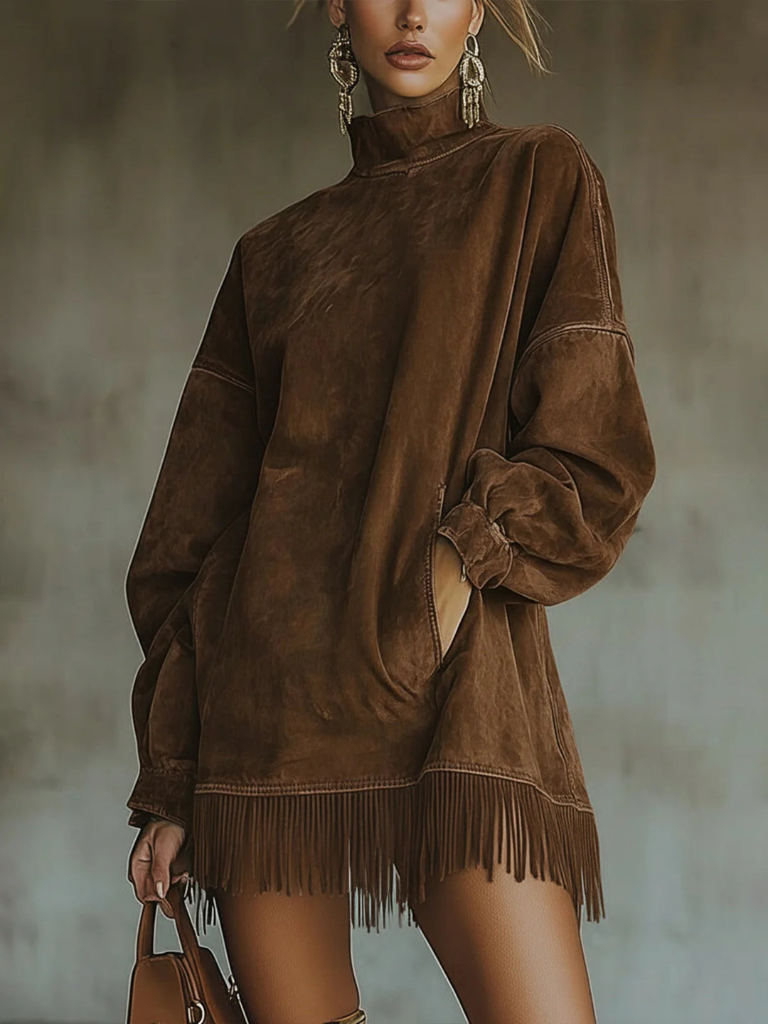 Sheri | Luxurious Suede Fringe Dress