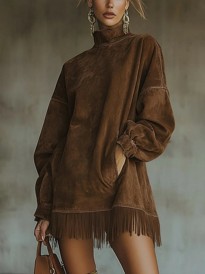 Sheri | Luxurious Suede Fringe Dress