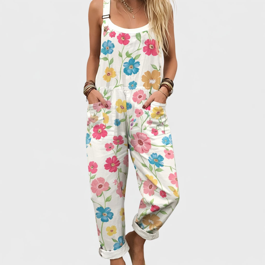Comfortable printed dungarees