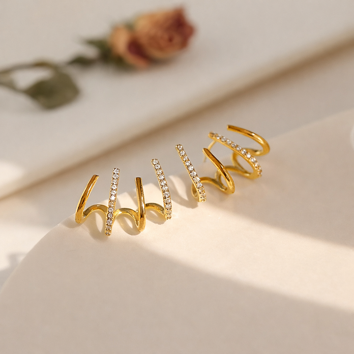 Cubic Zirconia Claw Earrings