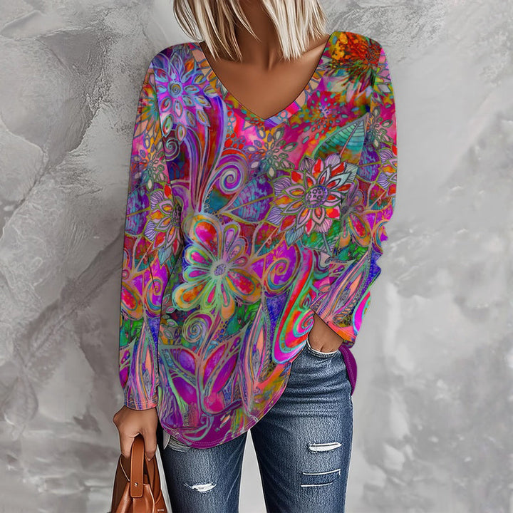 T-Shirt with retro floral graphic