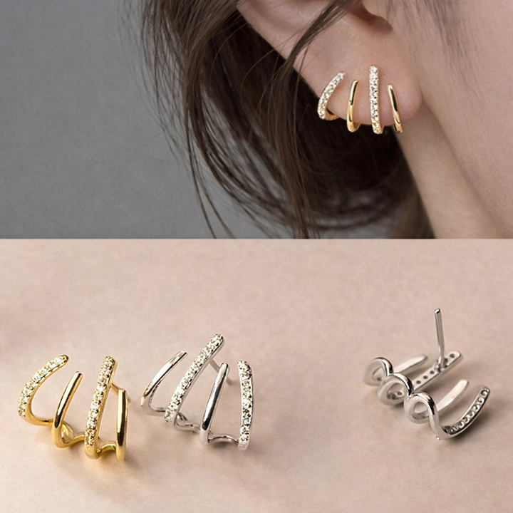Cubic Zirconia Claw Earrings