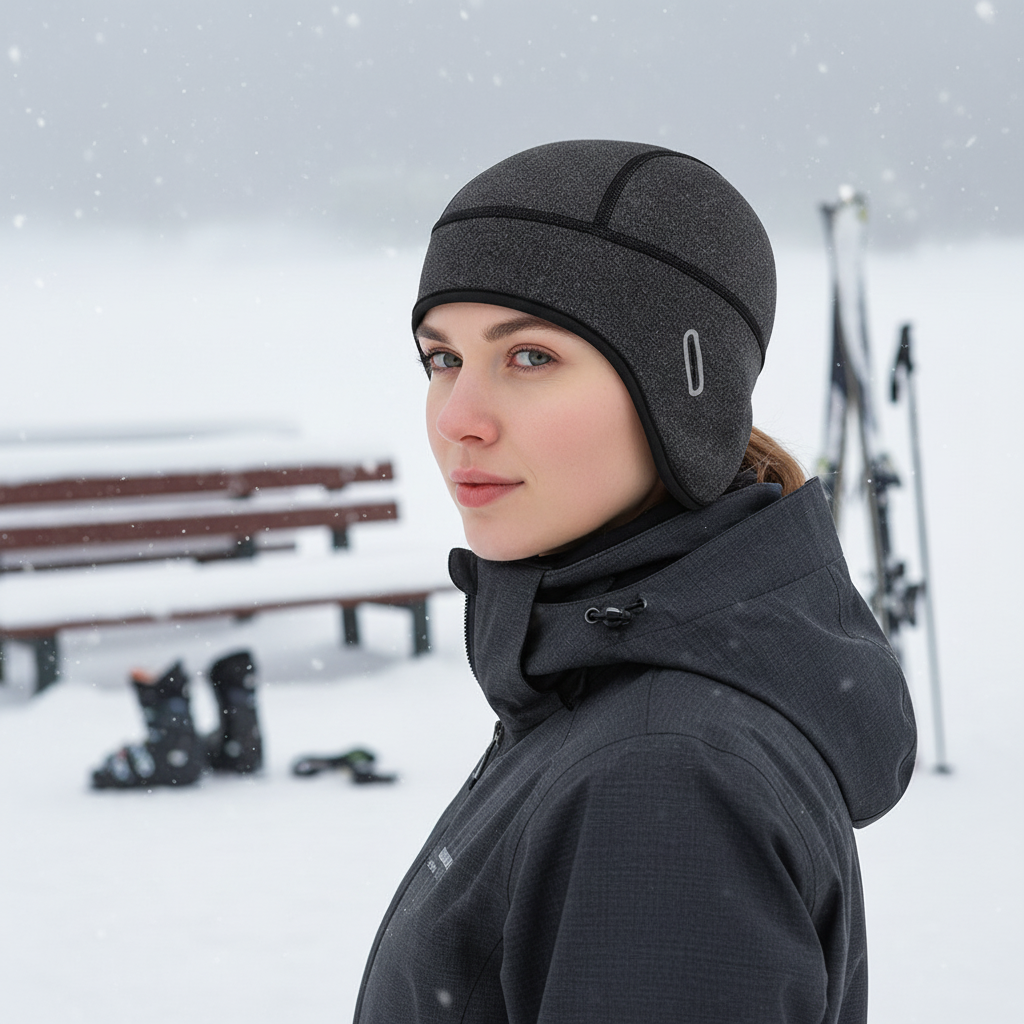 Elastische Wintermütze mit Thermofutter für Helmträger