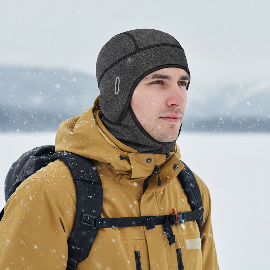 Elastische Wintermütze mit Thermofutter für Helmträger