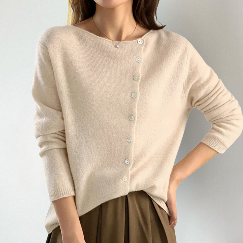 Kate™ - Chic Asymmetrical Button Cardigan