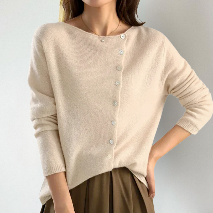 Kate™ - Chic Asymmetrical Button Cardigan