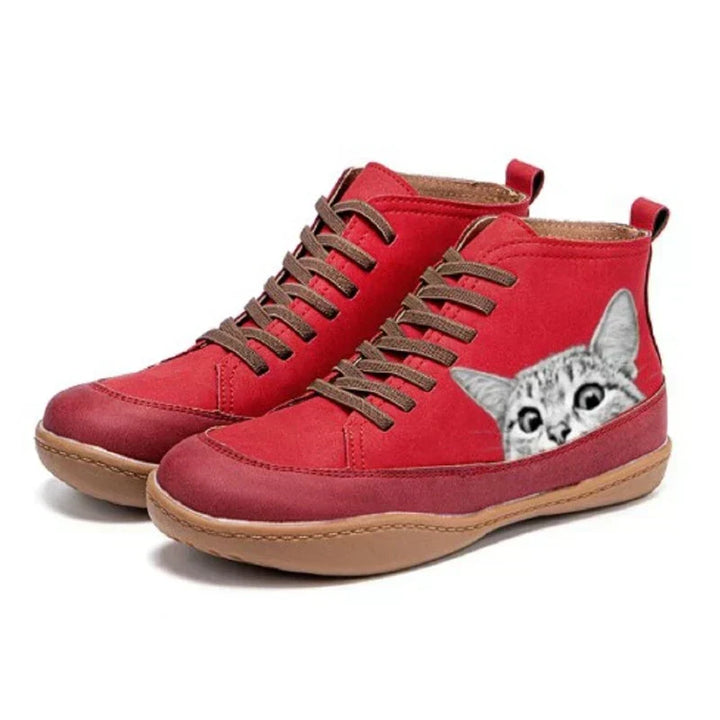 Monika™ - Cat-Leather Ankle Boots