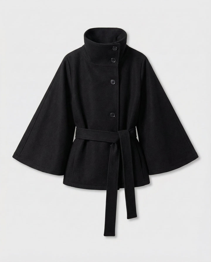 Women's cape jacket with belt