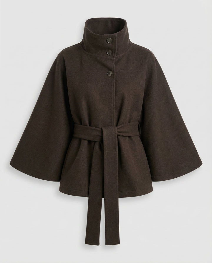 Women's cape jacket with belt