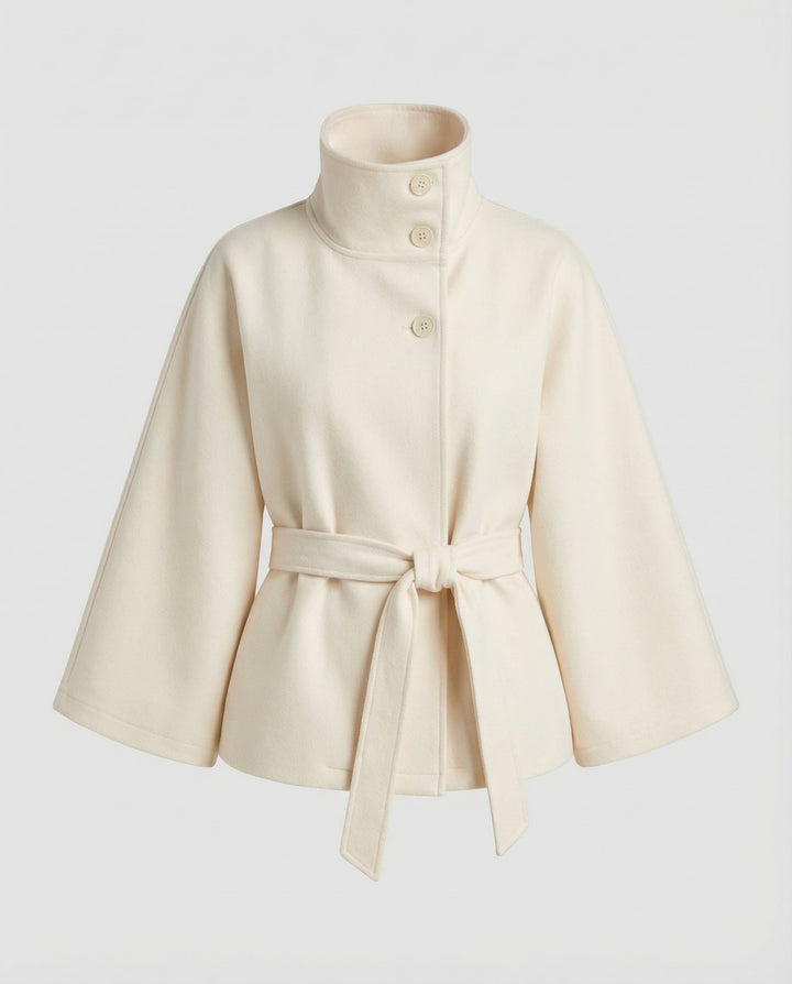 Women's cape jacket with belt