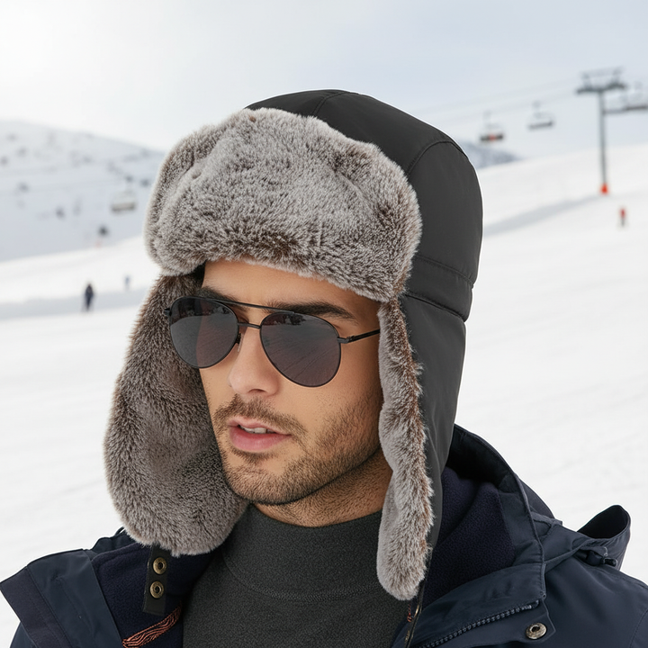 Gefütterte Wintermütze mit Ohrenklappen, wasser- und winddicht