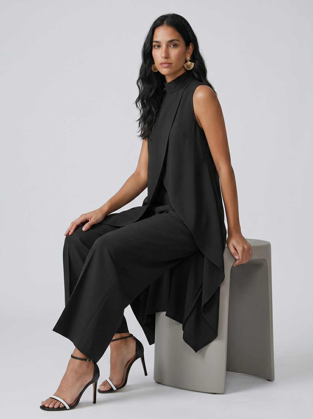Sara | Women's Turtleneck Sleeveless Set
