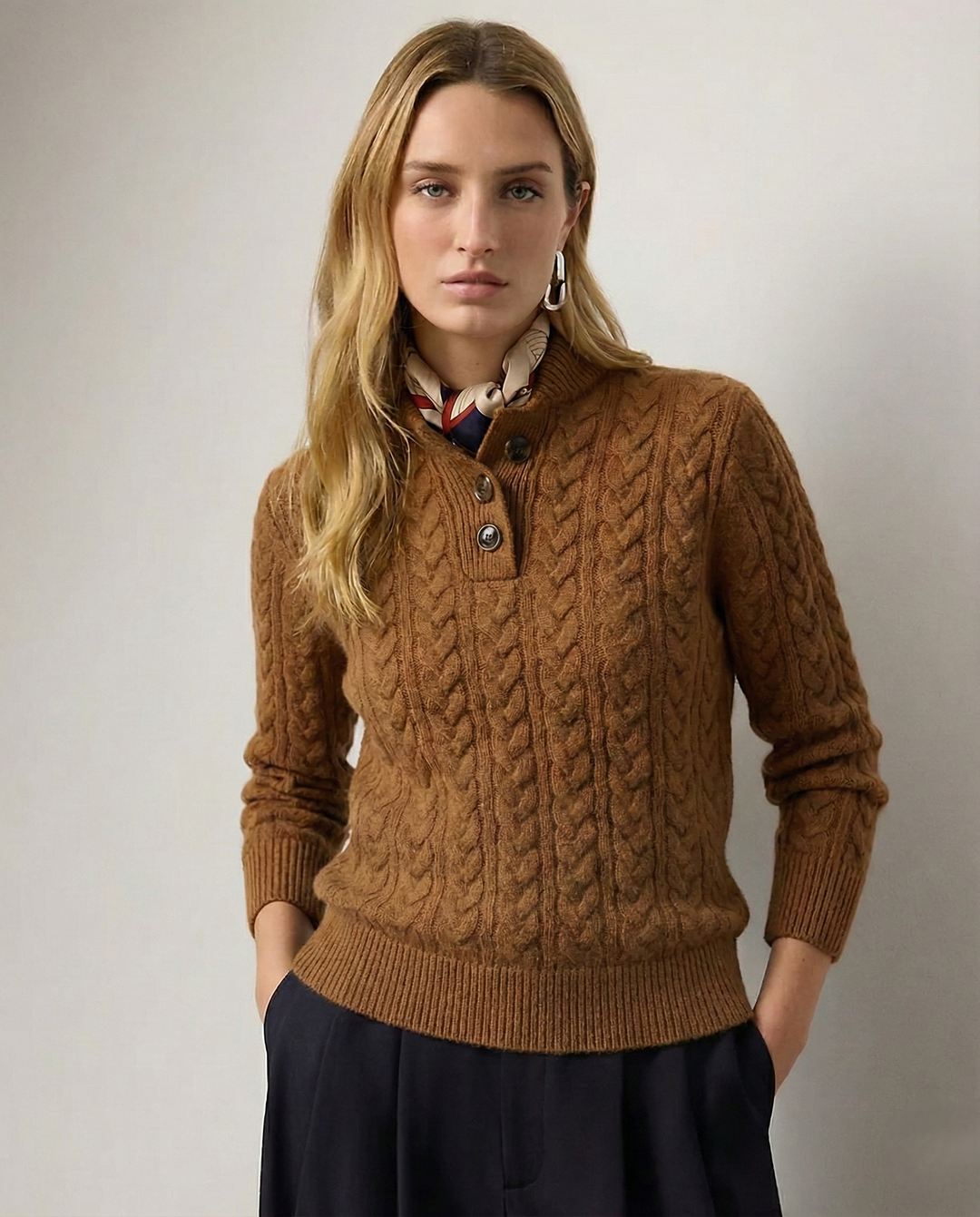 Arden Button-Front Pullover