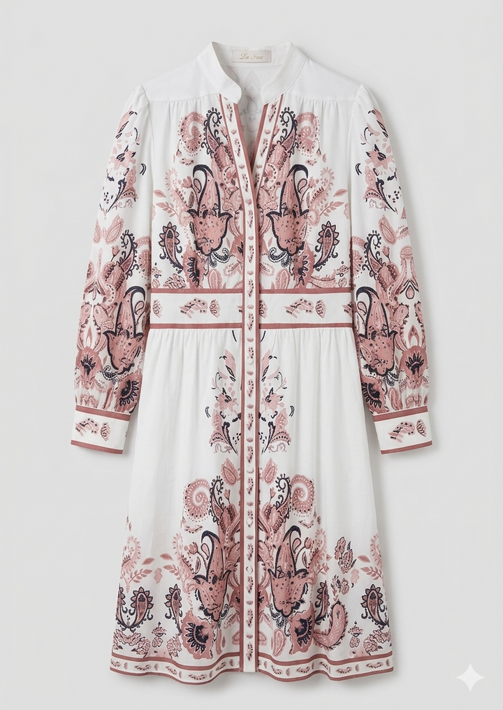 Heidi-Inspired Floral V-Neck Long Sleeve Maxi Dress for Festive Occasions