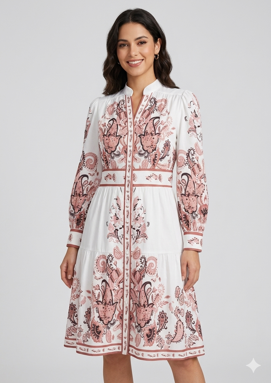 Heidi-Inspired Floral V-Neck Long Sleeve Maxi Dress for Festive Occasions