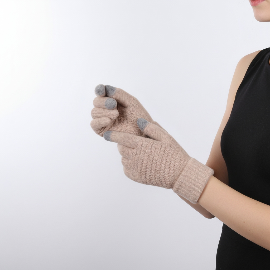 Gestrickte Touchscreen-Handschuhe mit Fütterung