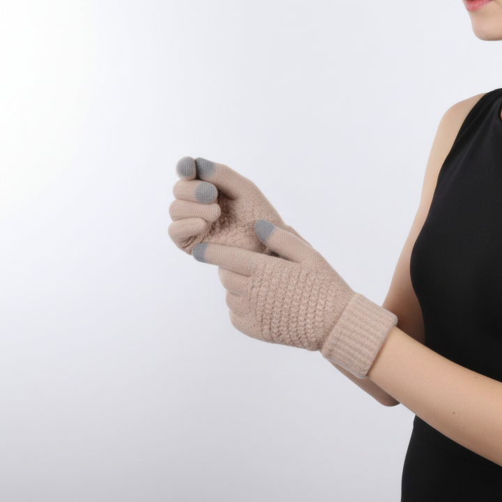 Gestrickte Touchscreen-Handschuhe mit Fütterung