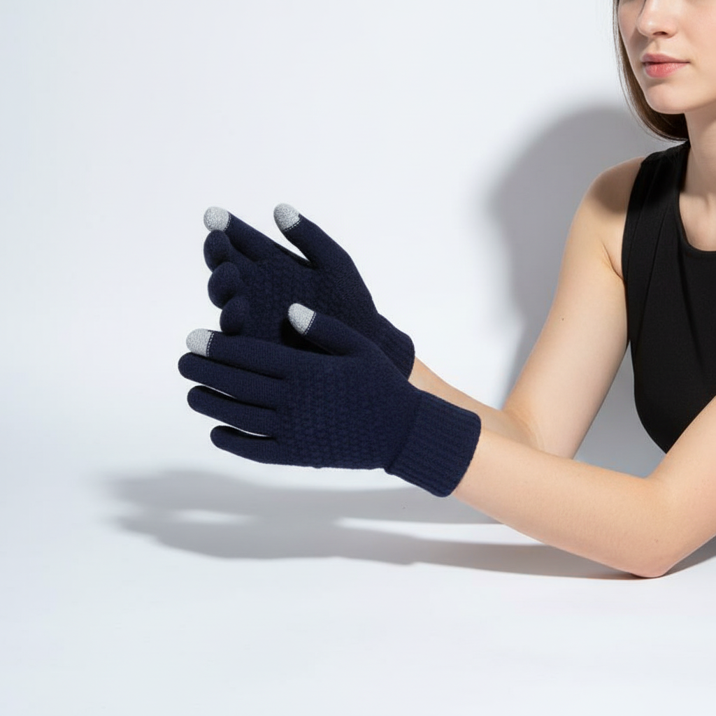 Gestrickte Touchscreen-Handschuhe mit Fütterung