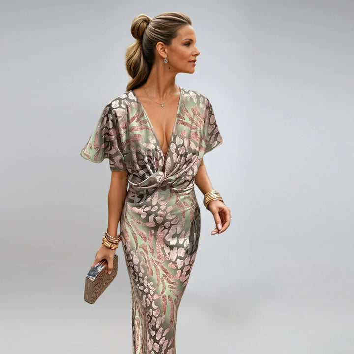 Kelsey - V-Neck Twisted Detail Maxi Dress