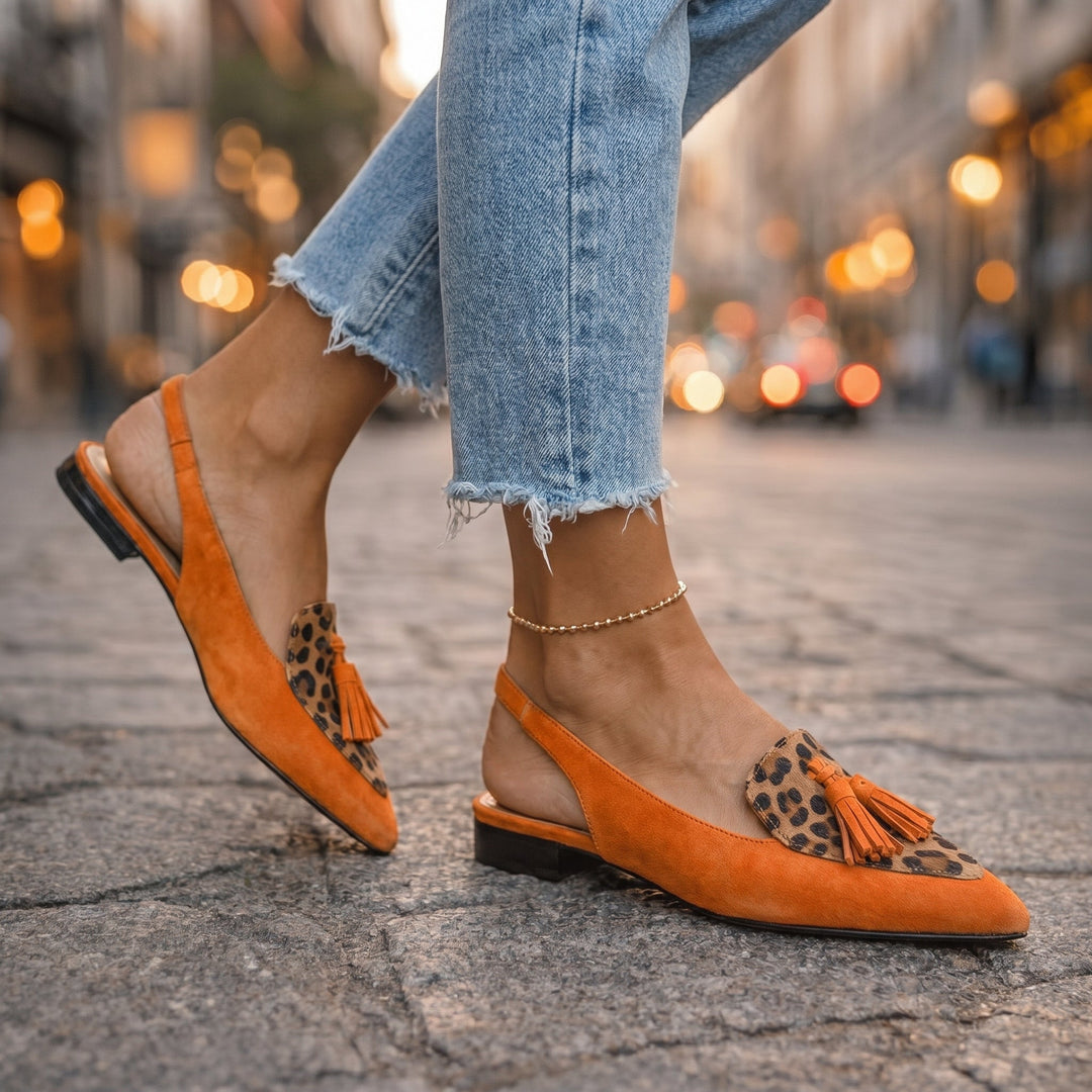 Tassel-Accented Strappy Lorena Sandals