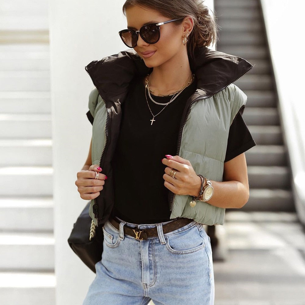 Kayla | Kurzer Bodywarmer, beidseitig tragbar