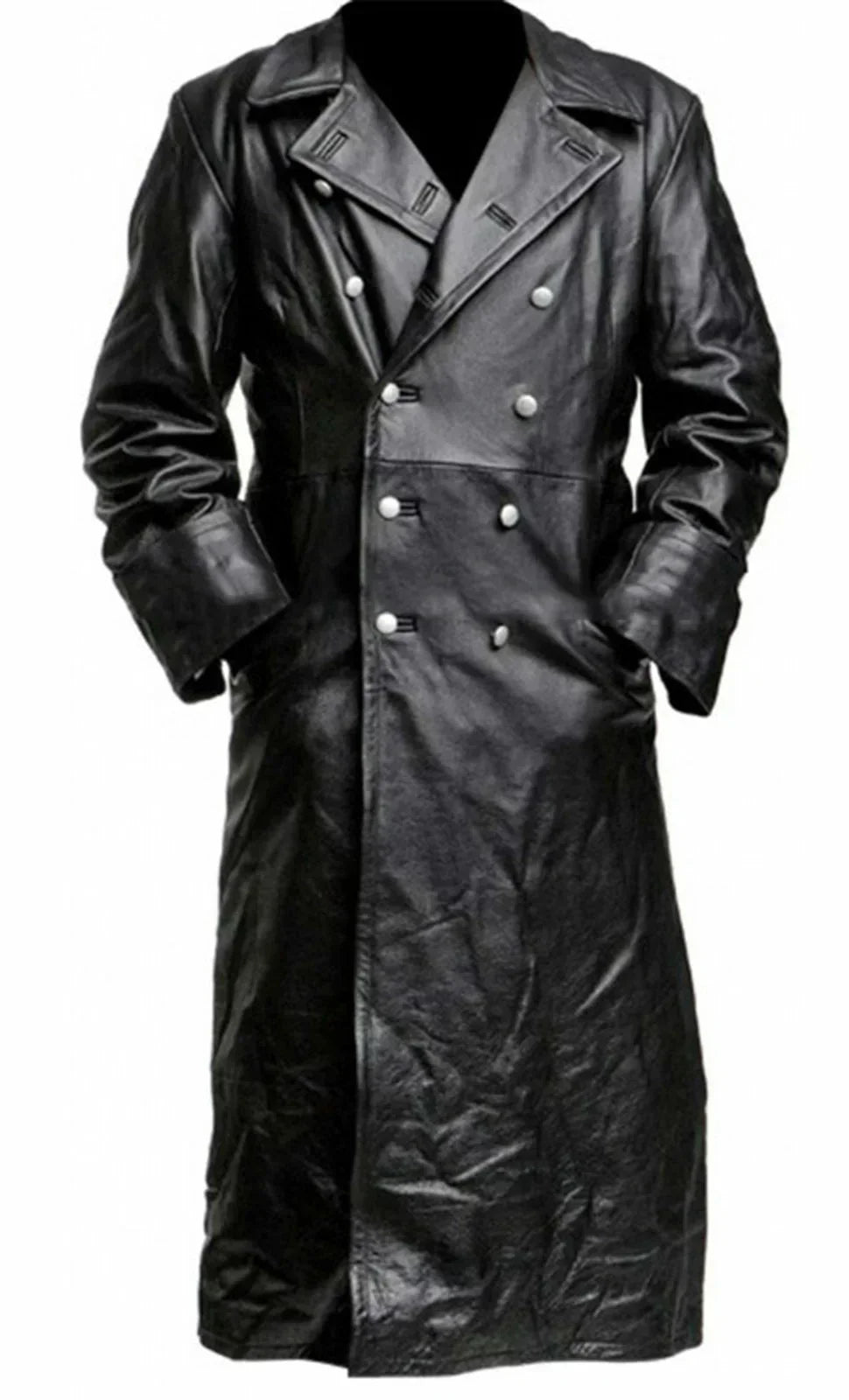 Men's Classic Leather Trench Coat - Jari