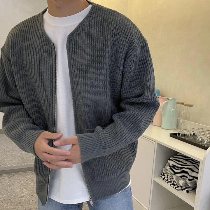 Seth - Fine-knit men's zip sweater
