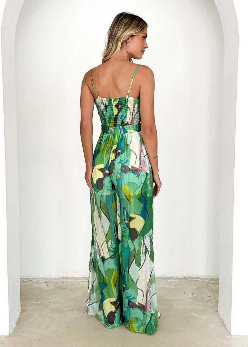 Isadora | Damen Ärmelloser Cut-Out Jumpsuit mit Taschen