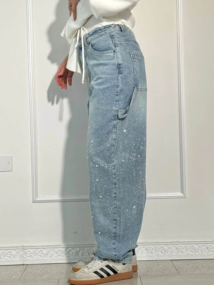Violette™ - High-waisted wide-leg trousers with button pockets