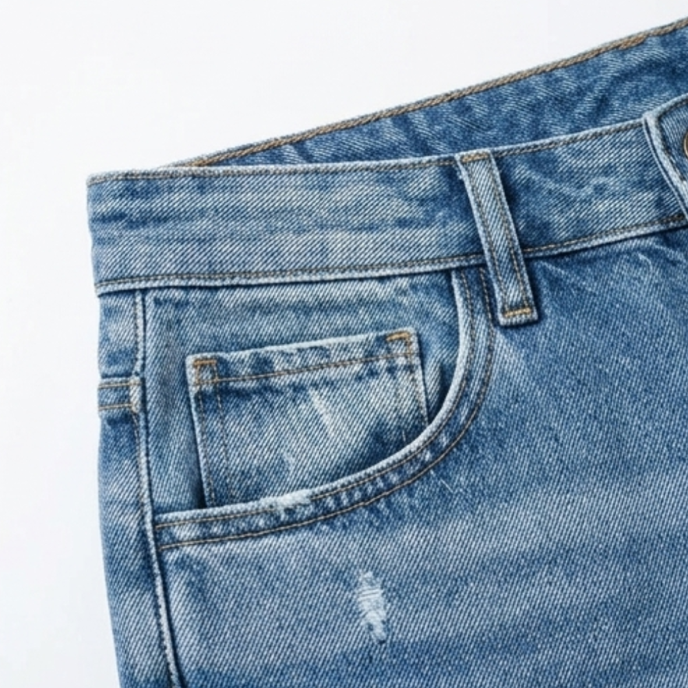 Vivara™ – Vintage-inspired, cropped straight-leg jeans with fringe