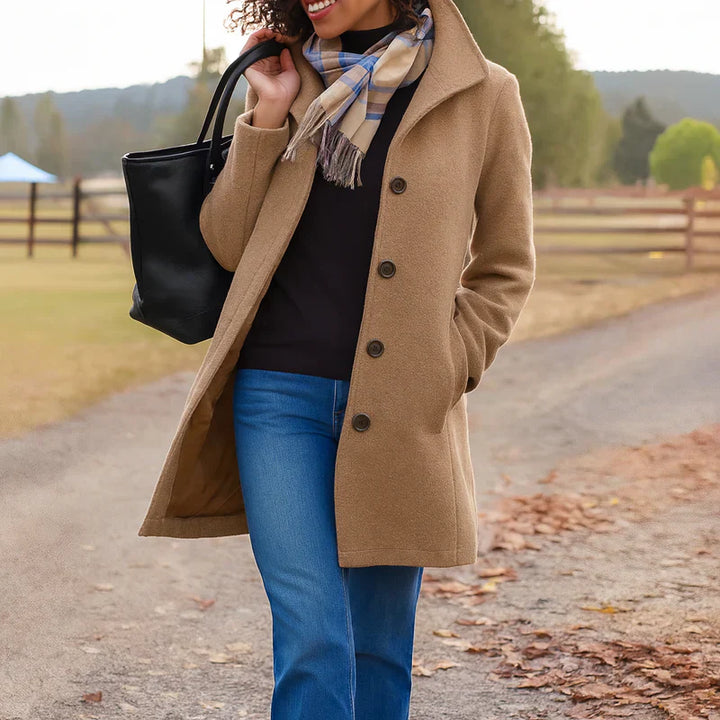 Vera™ - Classic Mid-Length Button-Up Coat
