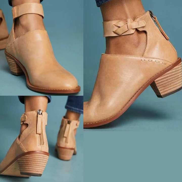 Livia™ | Comfortable leather sandal with heel