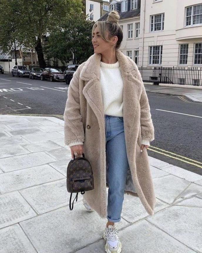Zoe - Long Teddy Coat