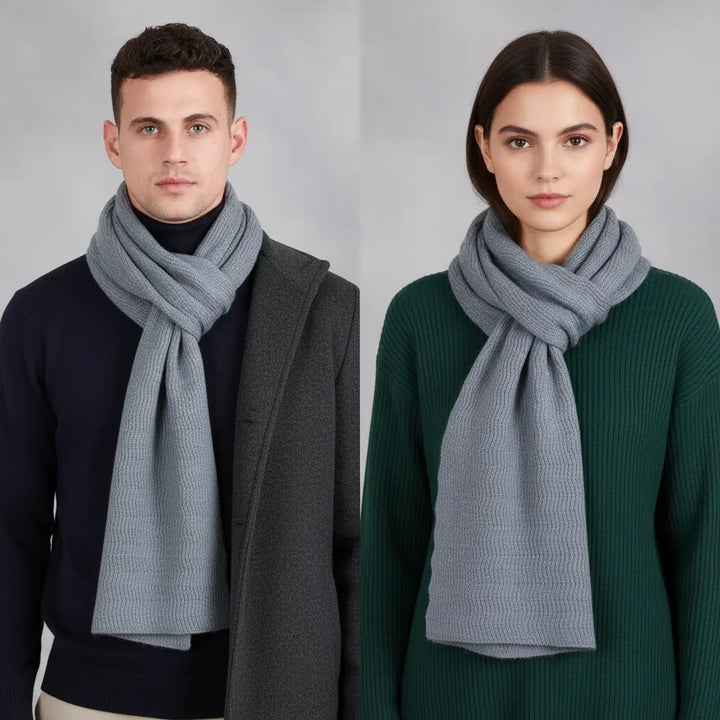 Langer Gestrickter Unisex Schal mit Rippenstruktur