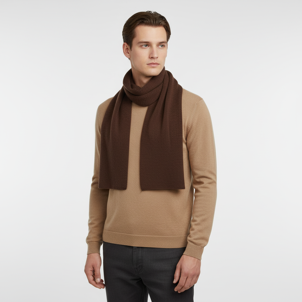 Langer Gestrickter Unisex Schal mit Rippenstruktur