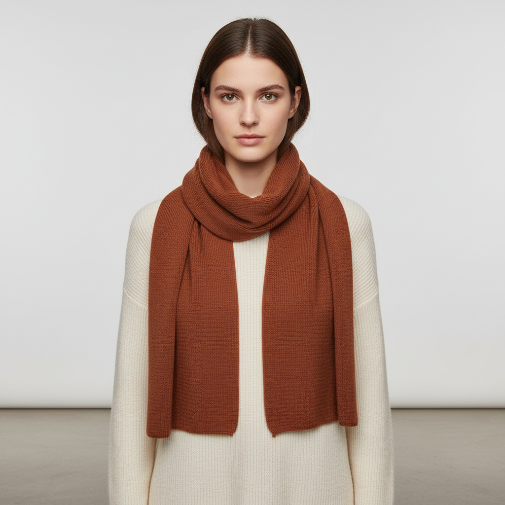 Langer Gestrickter Unisex Schal mit Rippenstruktur
