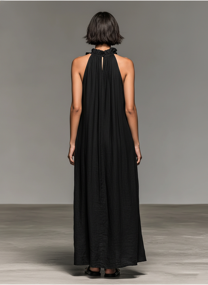 Lua | Damen Halterloses ärmelloses Maxikleid mit Rüschen