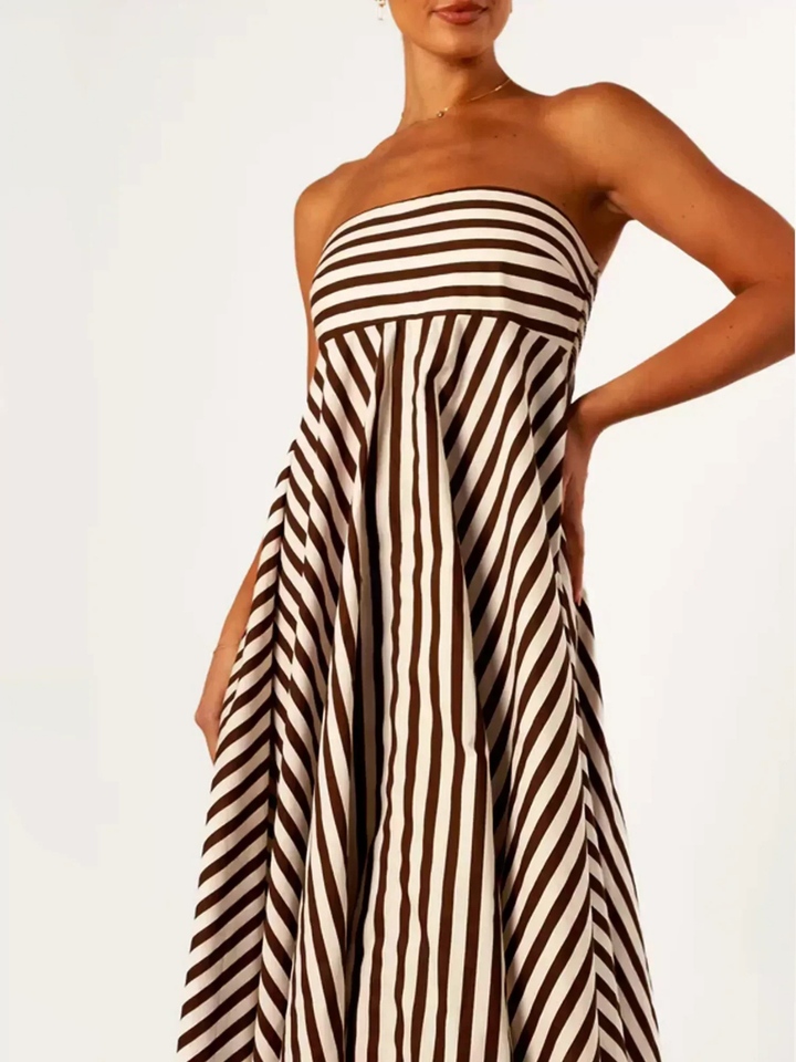Margaux | Damen Gestreiftes Maxikleid